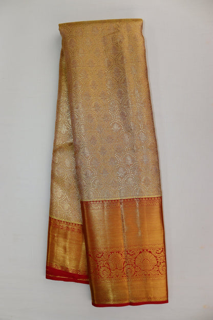 Stunning Cream Kanjipuram Saree From Weavers and Best on Online