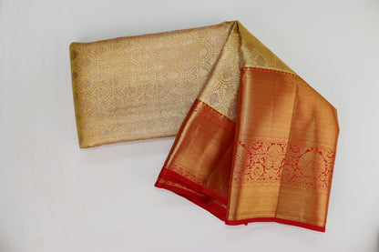 Stunning Cream Kanjipuram Saree From Weavers and Best on Online