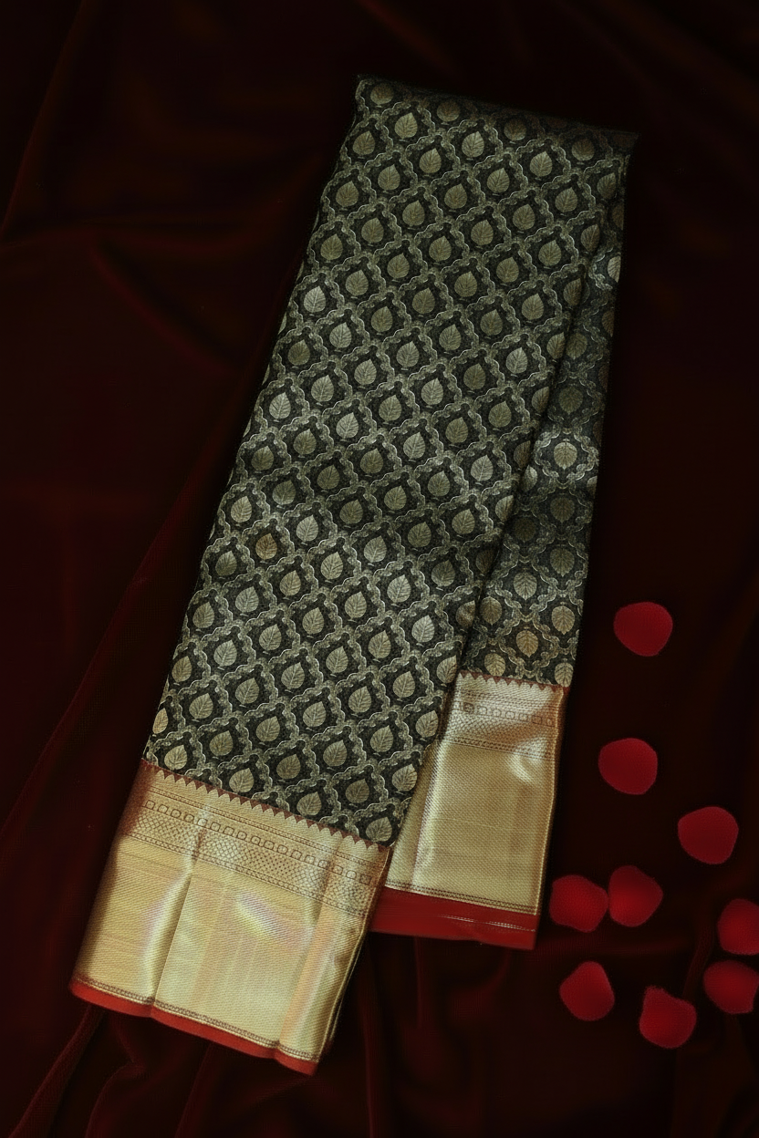 Royal Black Kanjipuram Saree
