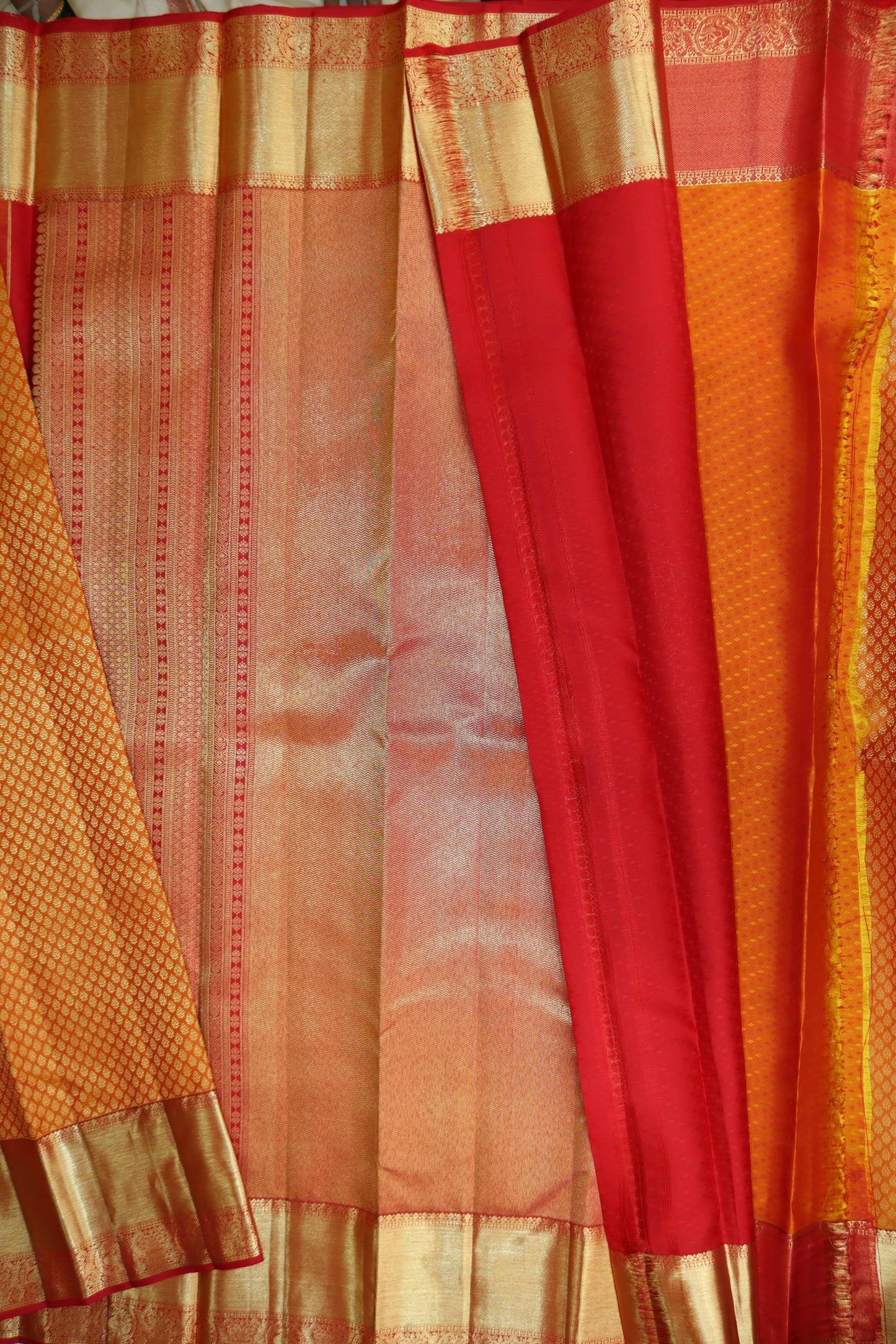 Gorgeous Orange Kanjipuram Saree From Weavers and Best on Online