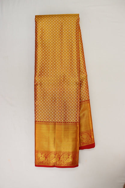 Classic Orange Kanjipuram Saree From Weavers and Best on Online