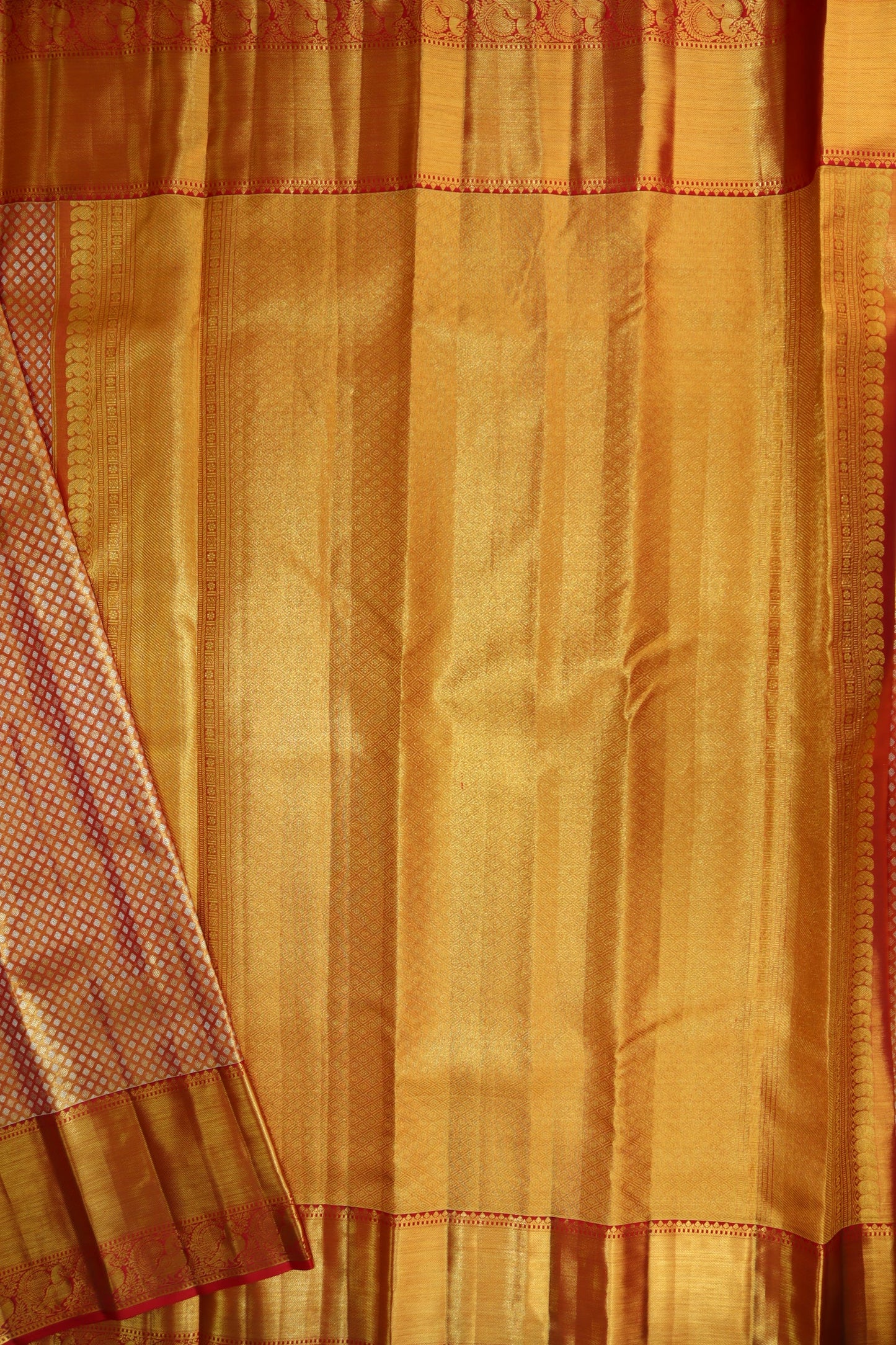 Classic Orange Kanjipuram Saree From Weavers and Best on Online