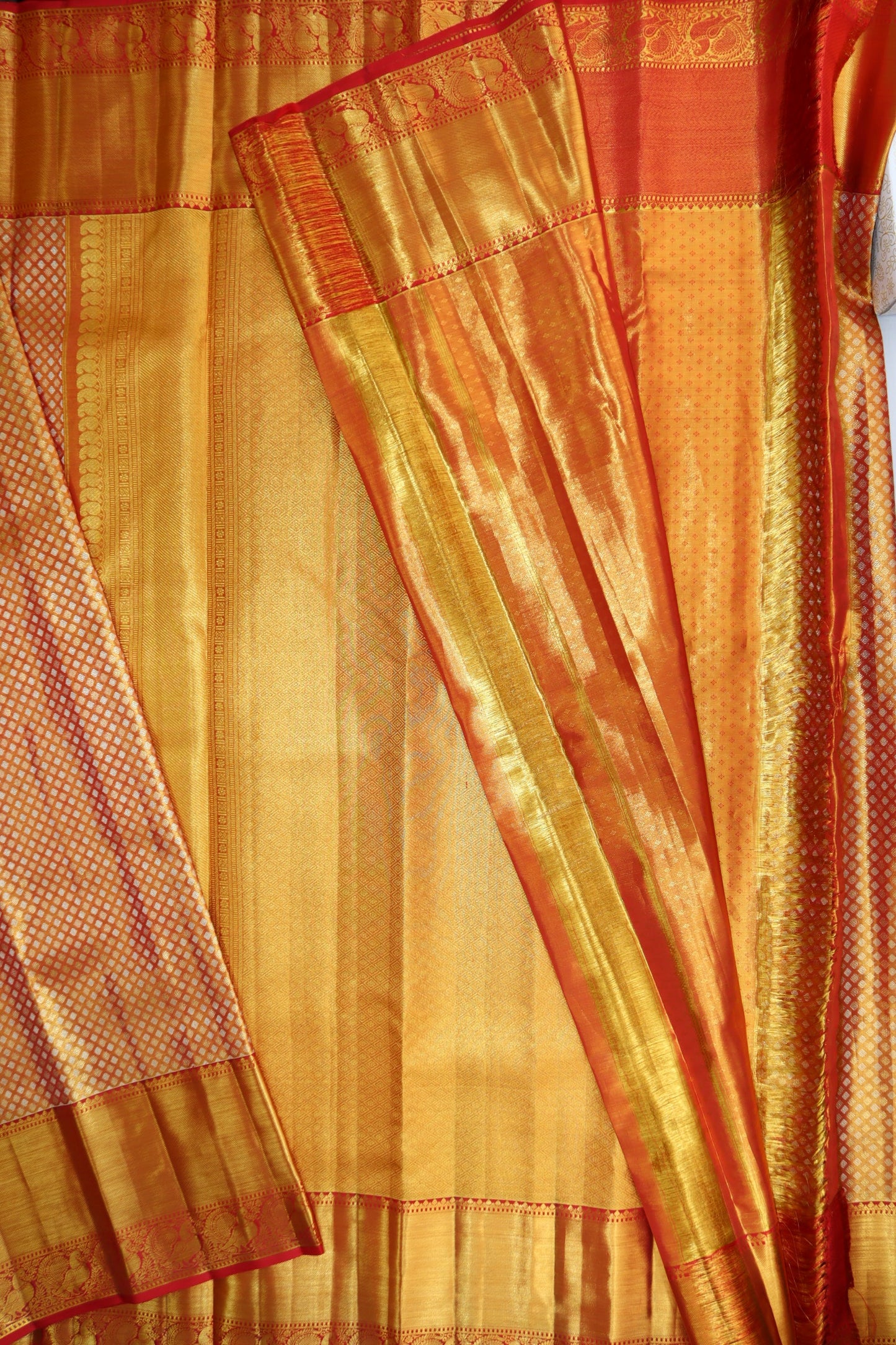 Classic Orange Kanjipuram Saree From Weavers and Best on Online