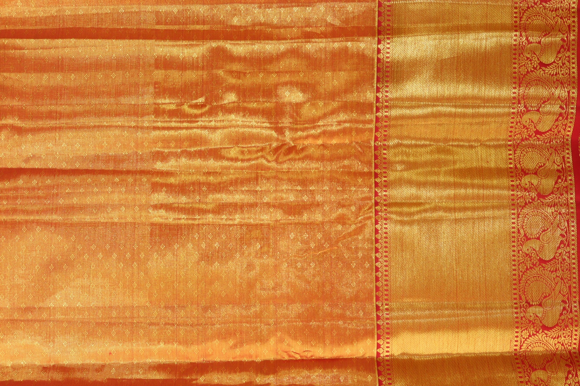 Classic Orange Kanjipuram Saree From Weavers and Best on Online