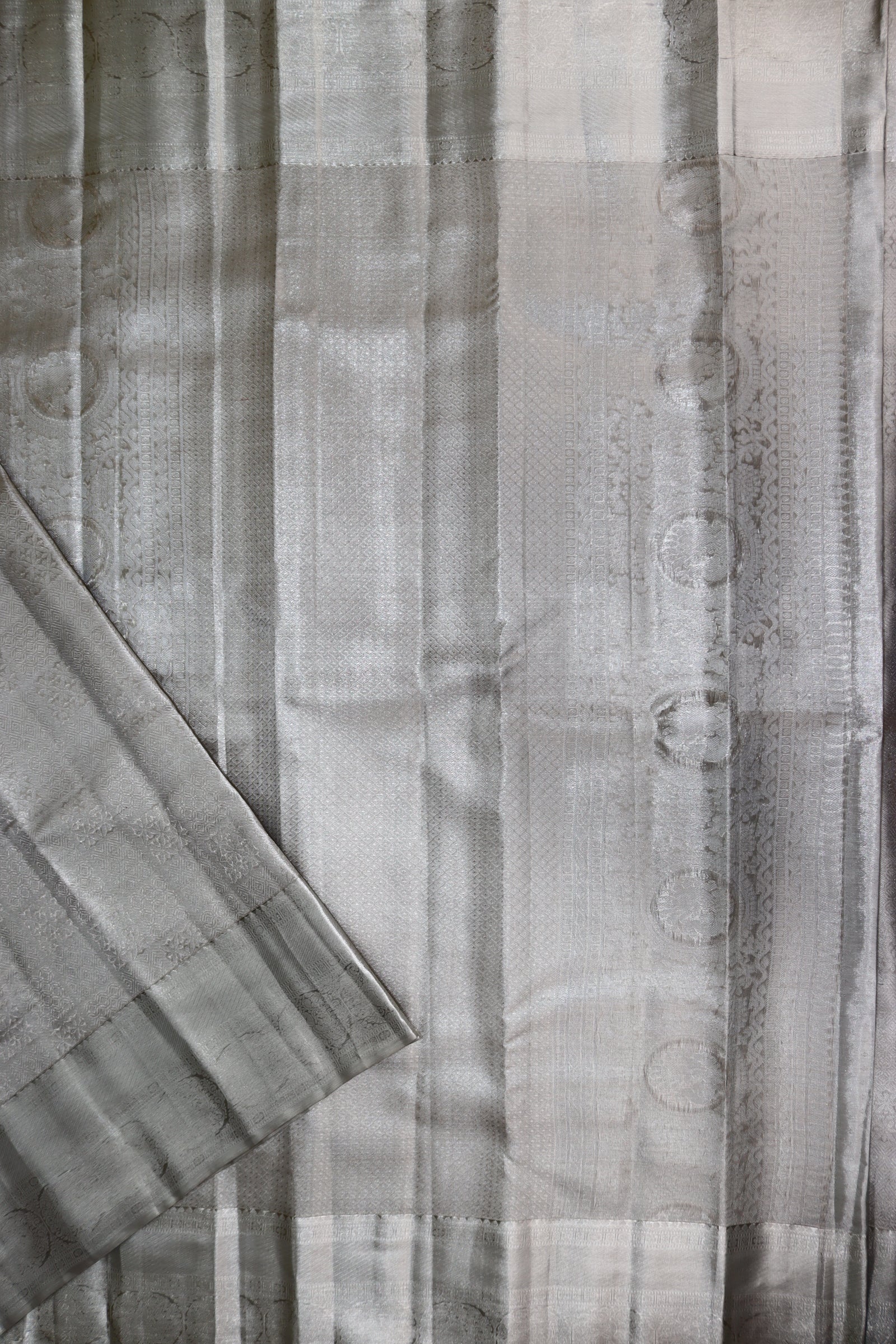 Opulent Silver Kanjipuram Saree From Weavers and Best on Online