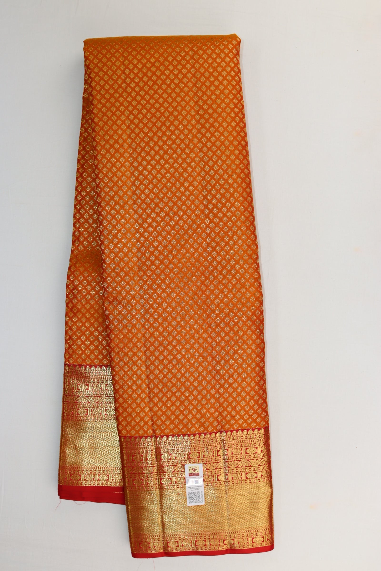 Regal Orange Kanjipuram Saree From Weavers and Best on Online