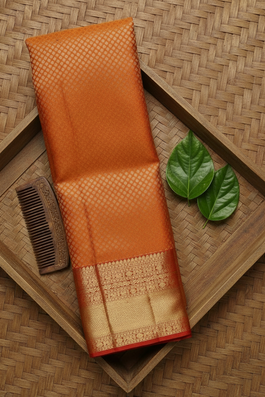 Regal Orange Kanjipuram Saree