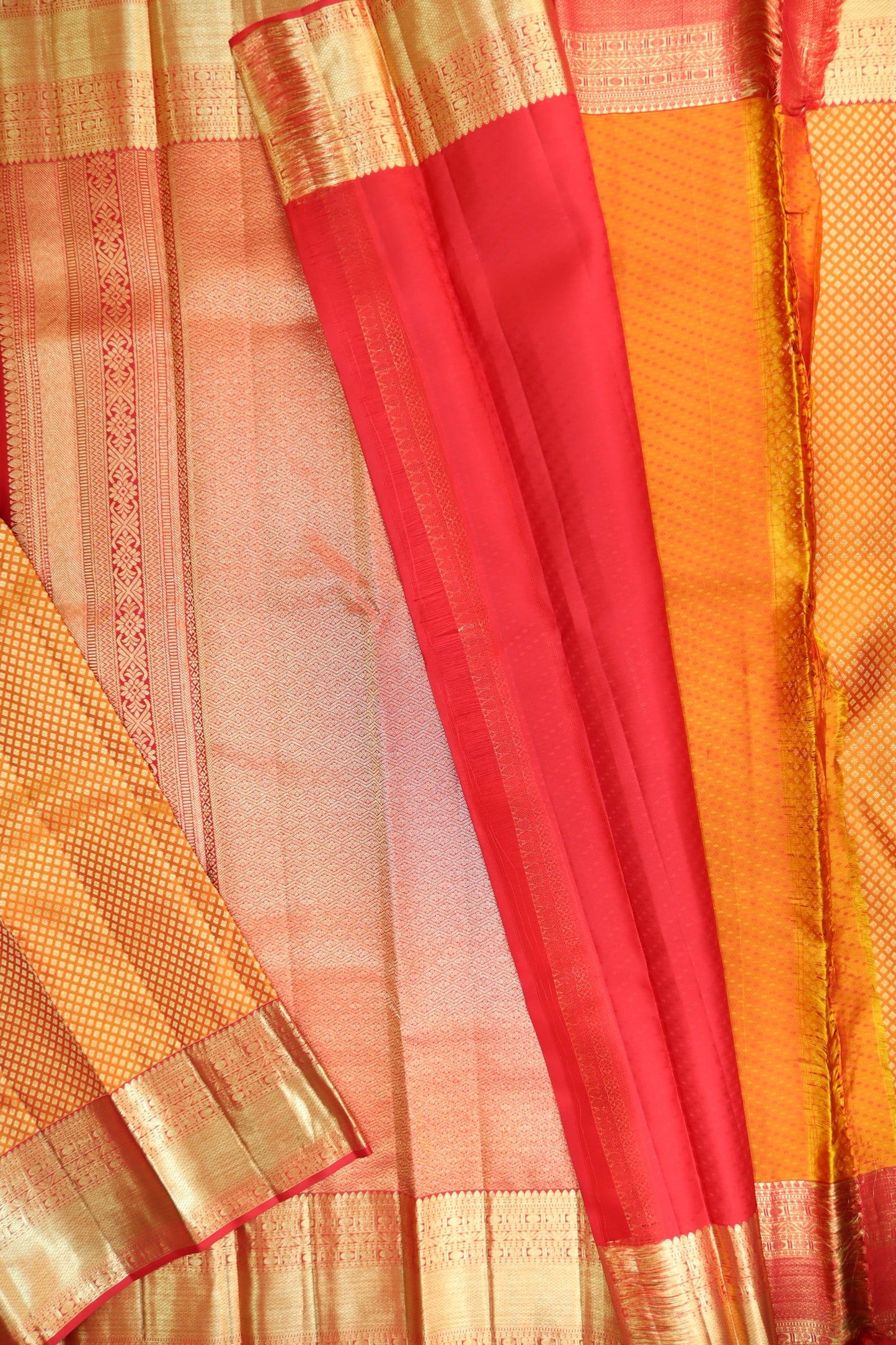 Regal Orange Kanjipuram Saree From Weavers and Best on Online