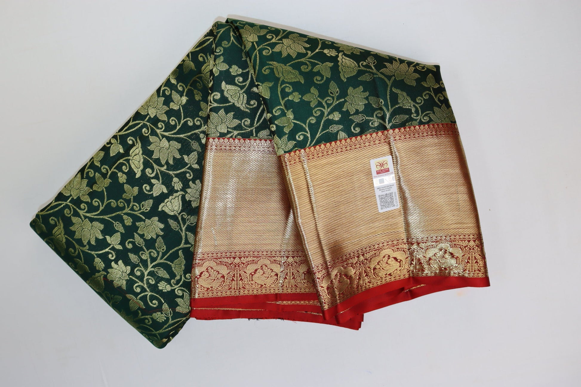 Luxurious Green Kanjipuram Saree From Weavers and Best on Online