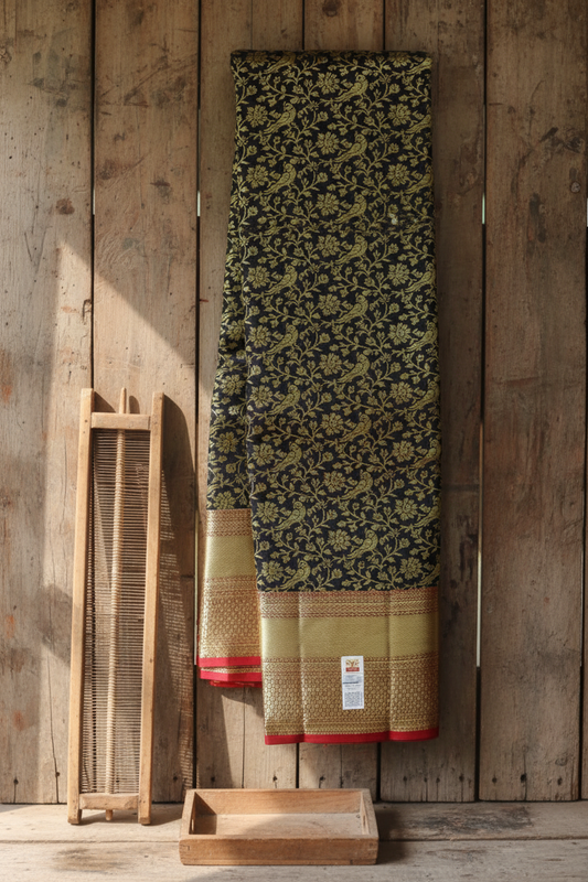 Graceful Black Kanjipuram Saree