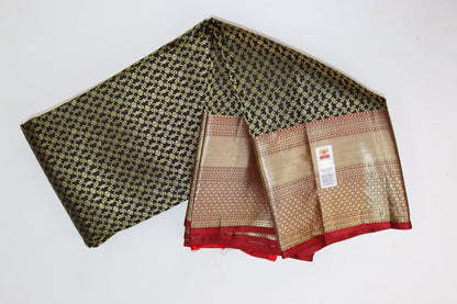 Trendy Black Kanjipuram Saree From Weavers and Best on Online