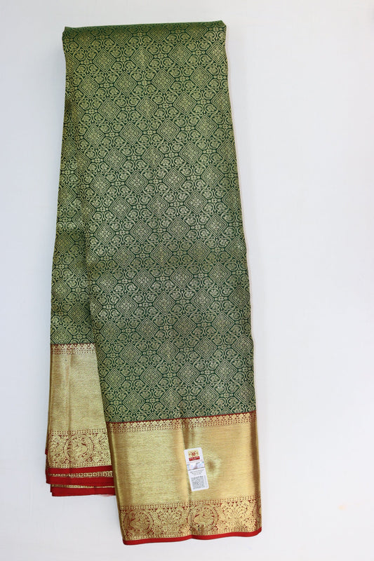 Classic Green Kanjipuram Saree From Weavers and Best on Online