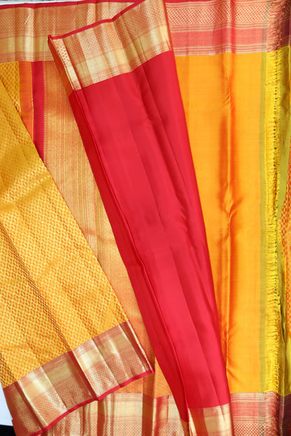 Rich Yellow Kanjipuram Saree From Weavers and Best on Online