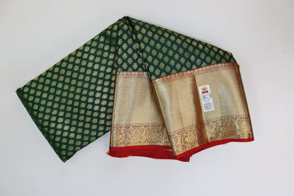 Elegant Green Kanjipuram Saree From Weavers and Best on Online