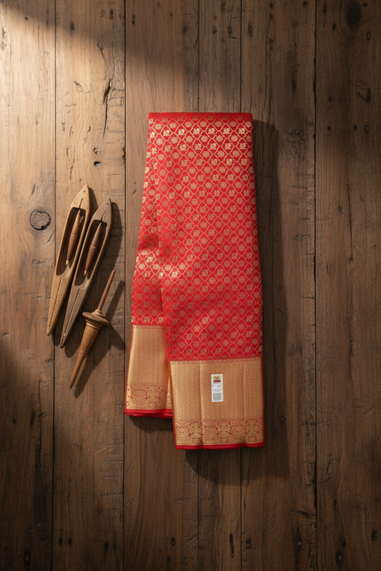 Graceful Red Kanjipuram Saree
