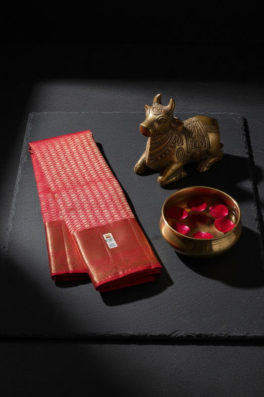 Enchanting Pink Kanjipuram Saree
