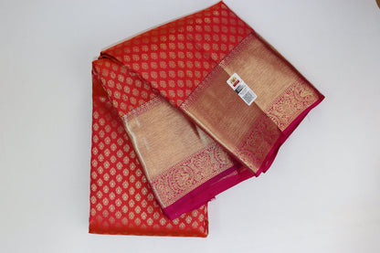 Mesmerizing Red Kanjipuram Saree From Weavers and Best on Online