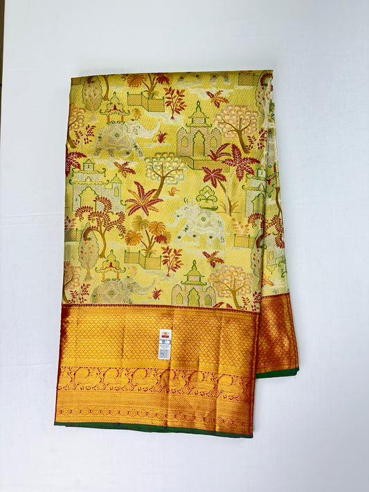 Rich Pista Green Kanchipuram Silk Saree