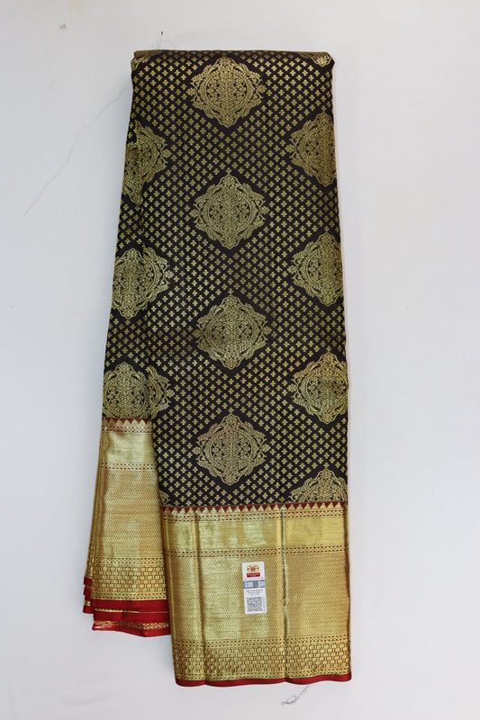 Elegant Black Kanjipuram Saree From Weavers and Best on Online