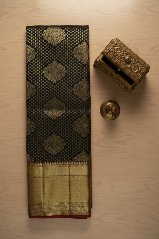 Elegant Black Kanjipuram Saree