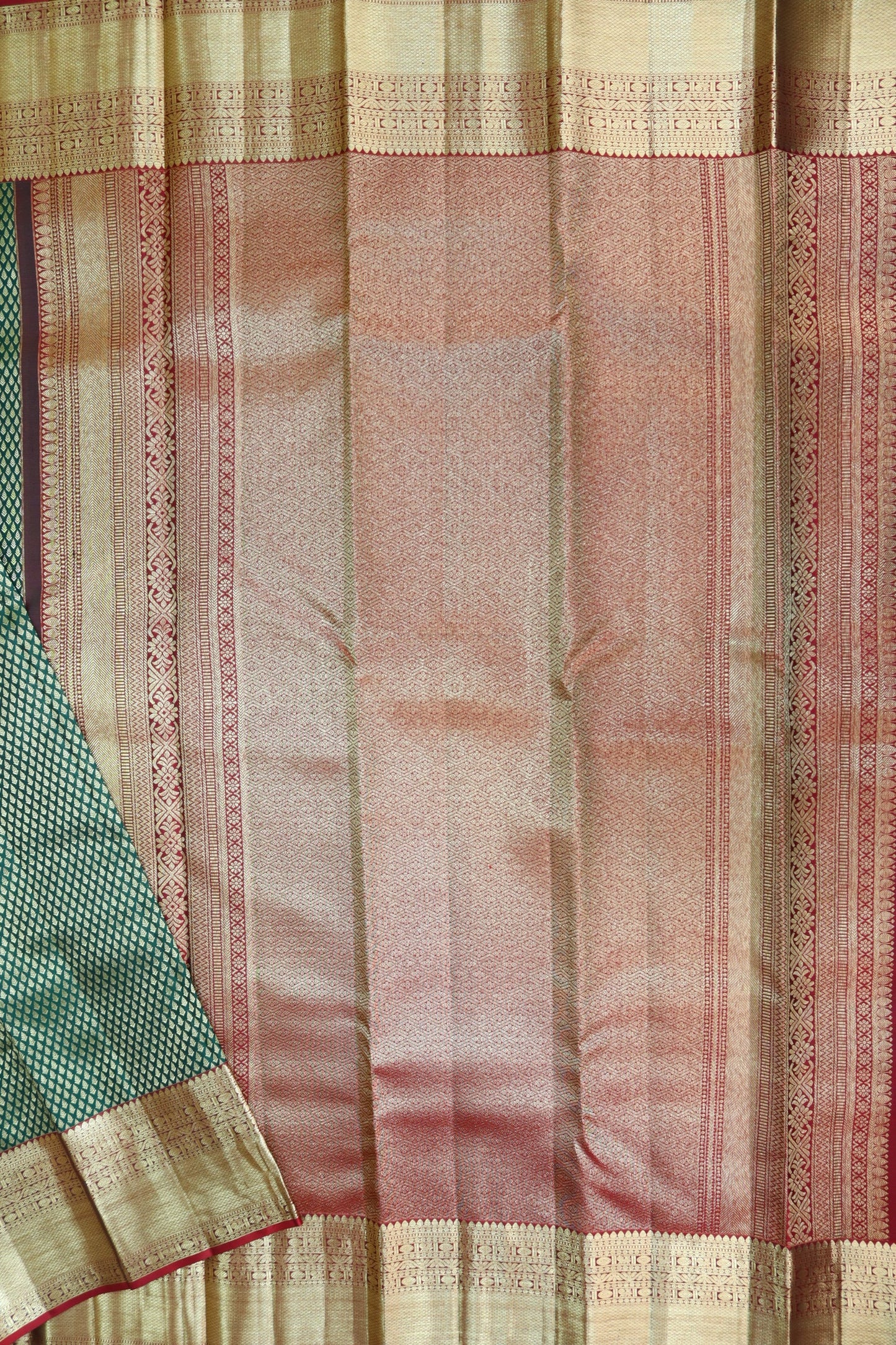 Elegant Green Kanjipuram Saree From Weavers and Best on Online