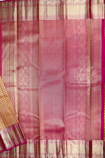 Stunning Yellow Kanjipuram Saree From Weavers and Best on Online