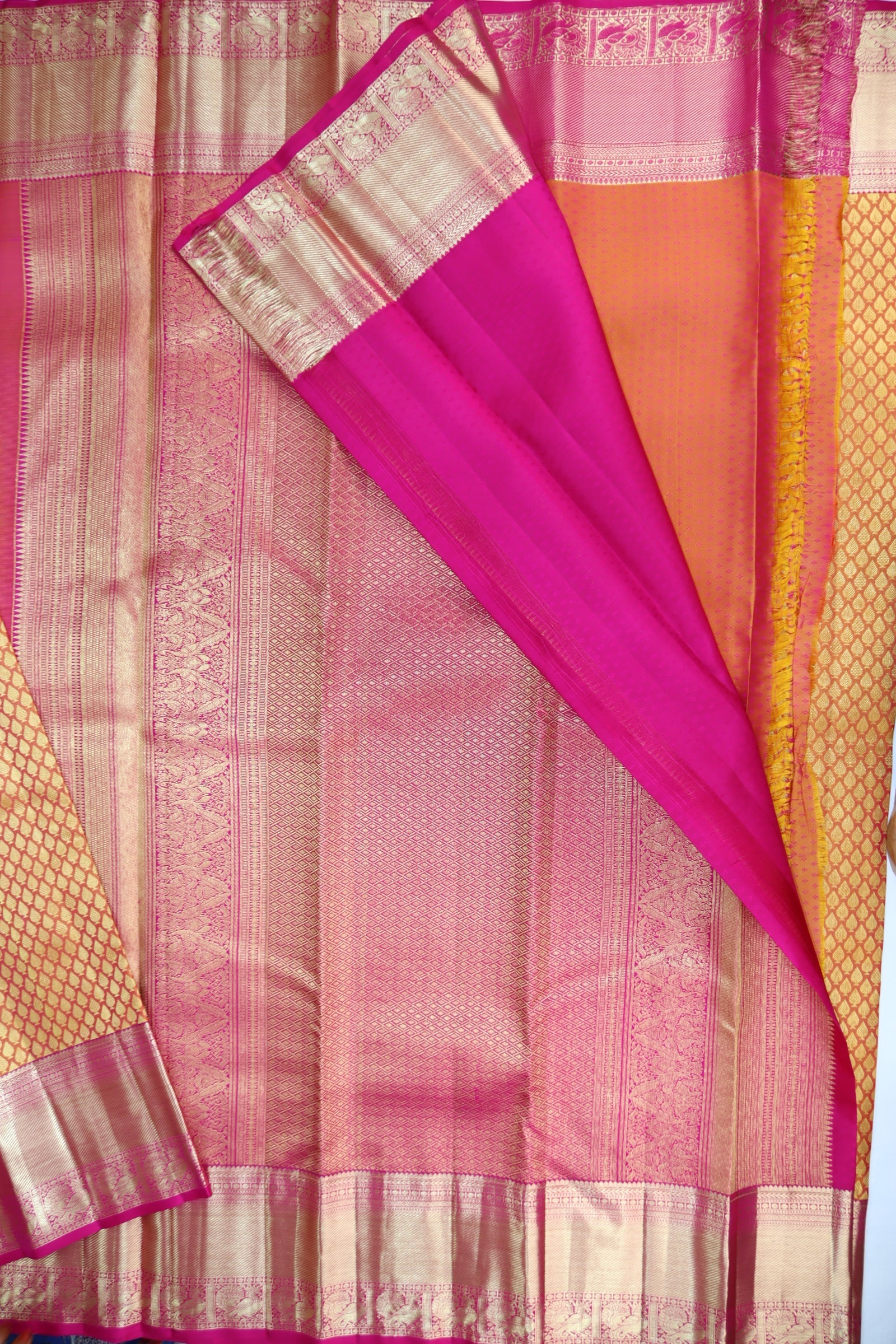 Stunning Yellow Kanjipuram Saree From Weavers and Best on Online