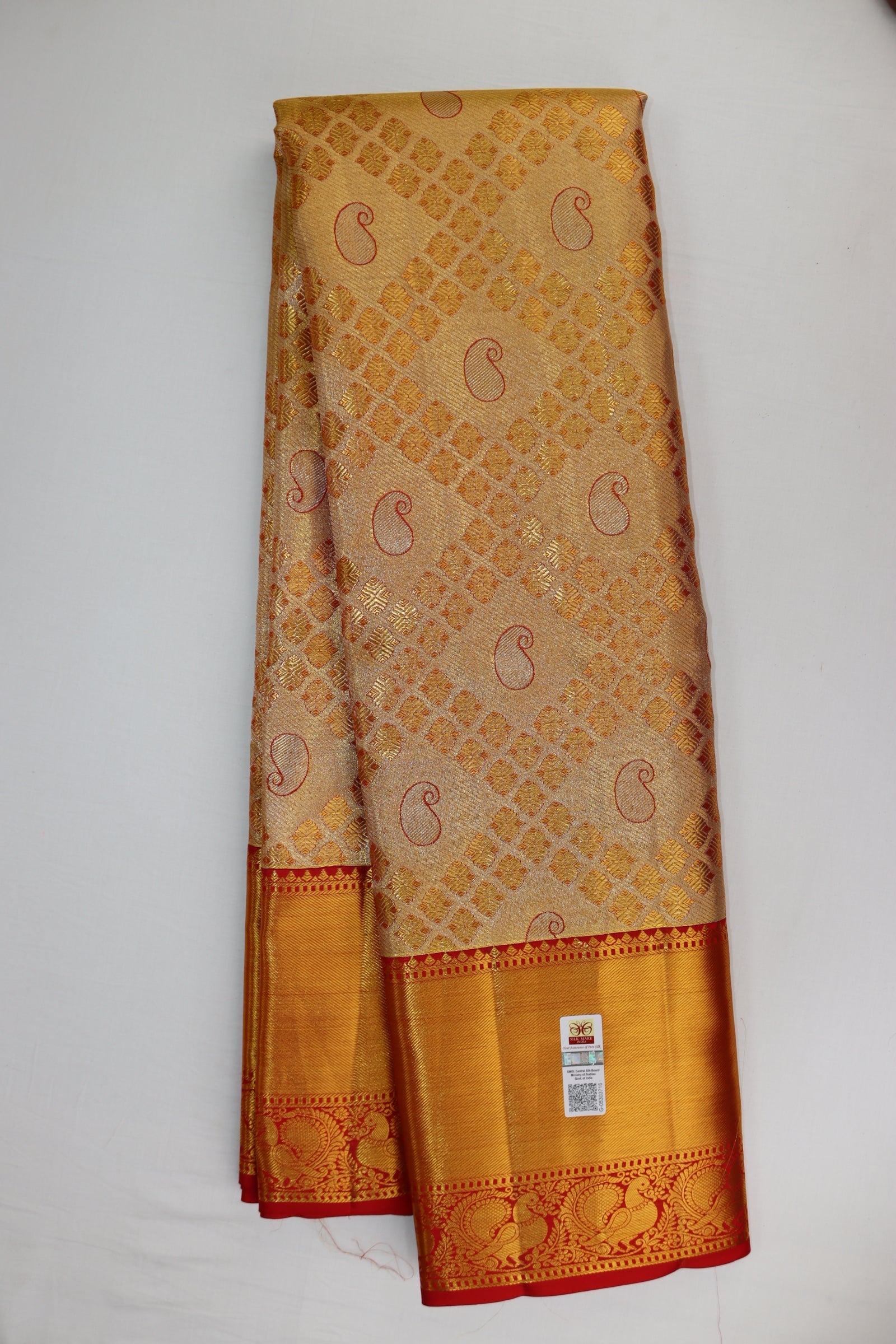 Regal Cream Kanjipuram Saree From Weavers and Best on Online