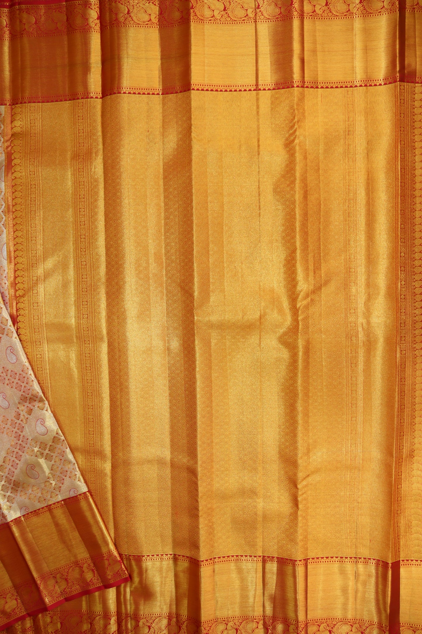 Regal Cream Kanjipuram Saree From Weavers and Best on Online