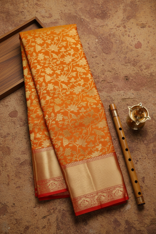 Trendy Yellow Kanjipuram Saree