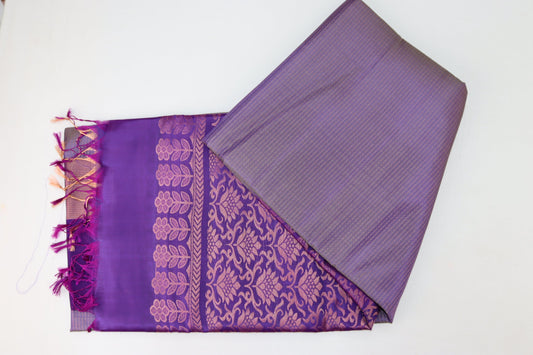 Lavish Violet Kanjipuram Saree From Weavers and Best on Online