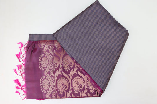 Classic Grey Kanjipuram Saree From Weavers and Best on Online