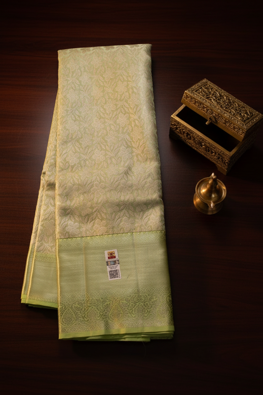 Timeless Lime Green Kanchipuram Silk saree