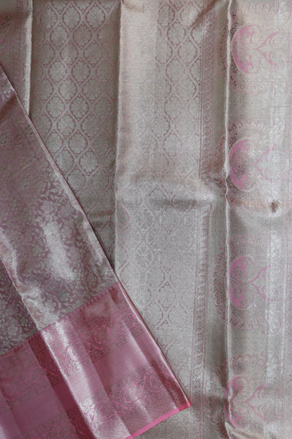 Exotic Baby Pink Kanchipuram Silk saree - My First Saree