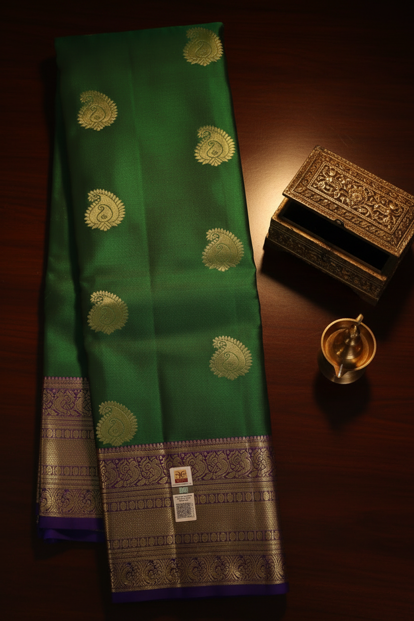 Traditional Green Kanchipuram Silk Saree