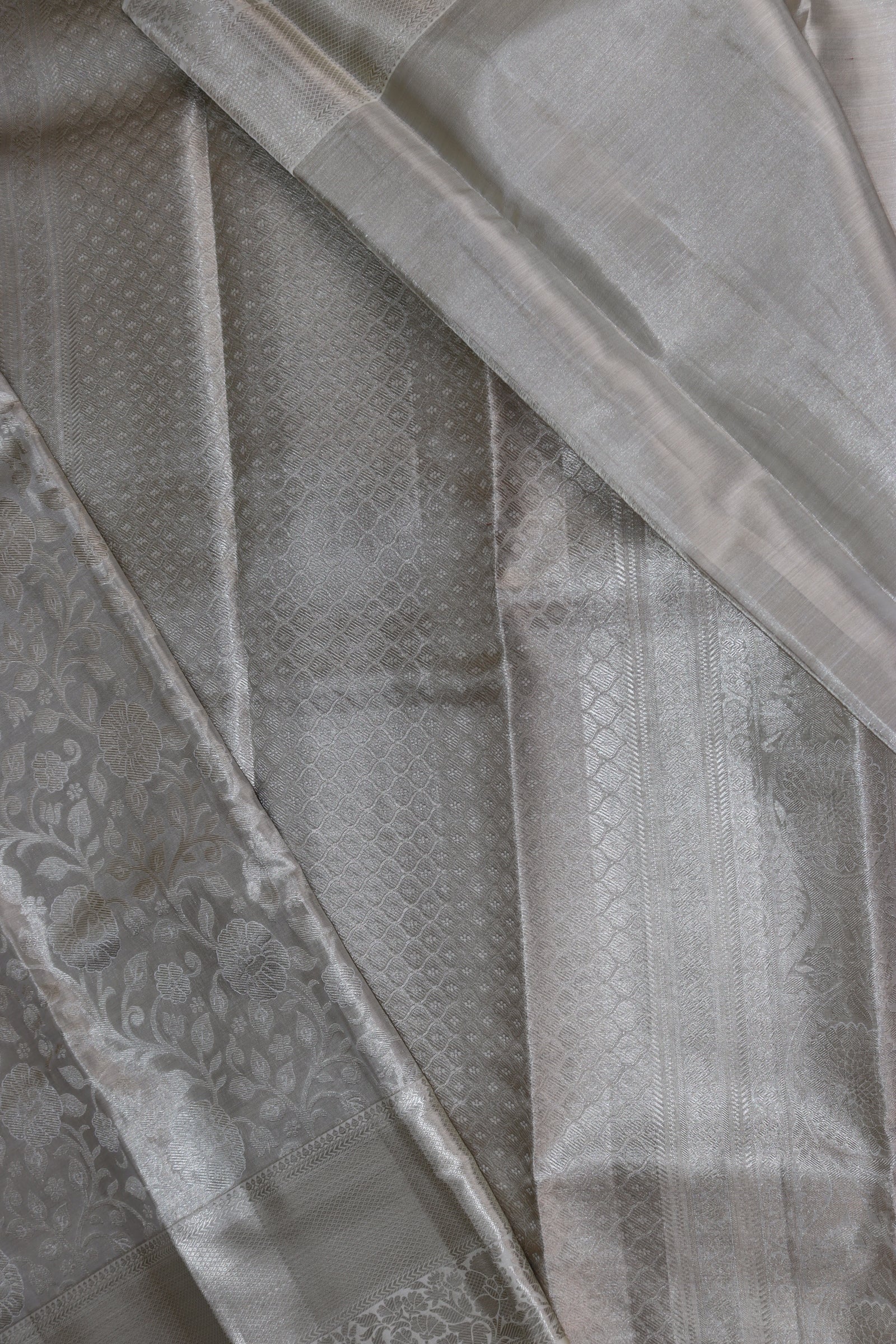 Beautiful White Kanchipuram Silk saree - My First Saree