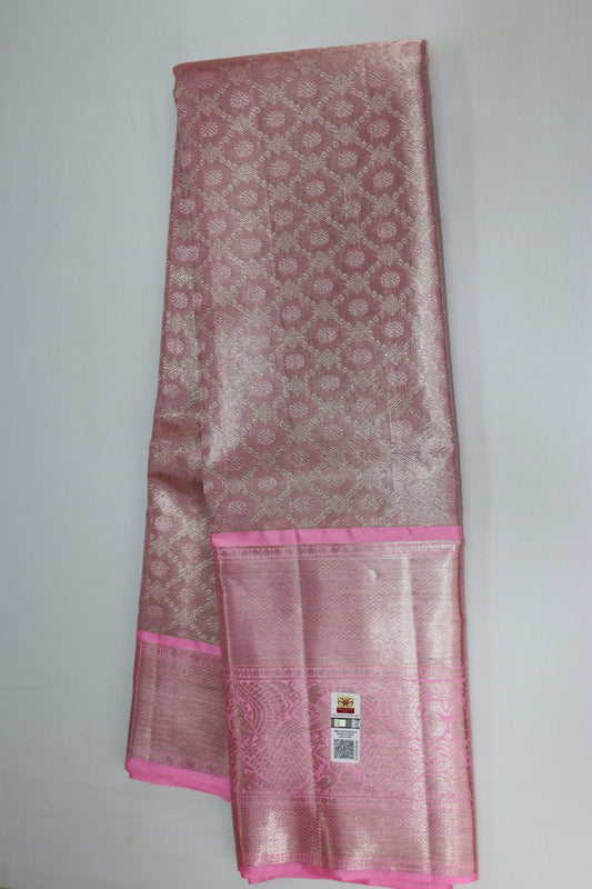 Classy Pastel Pink Kanchipuram Silk Saree