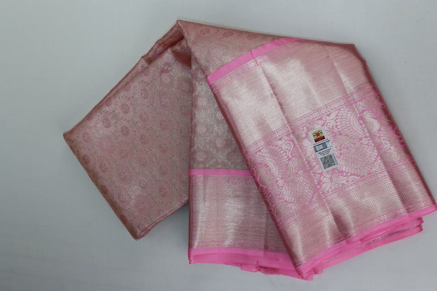 Classy Pastel Pink Kanchipuram Silk Saree