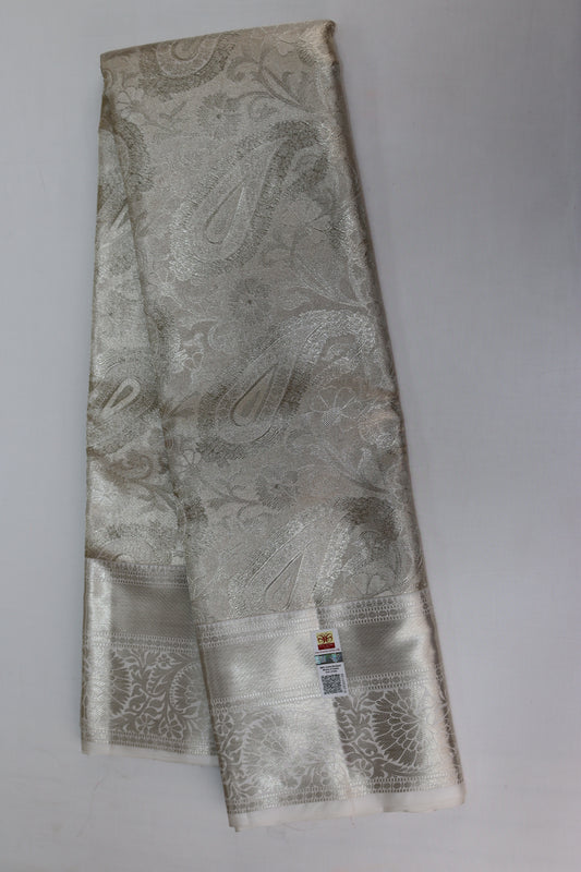 Exotic Silver Kanchipuram Silk Saree