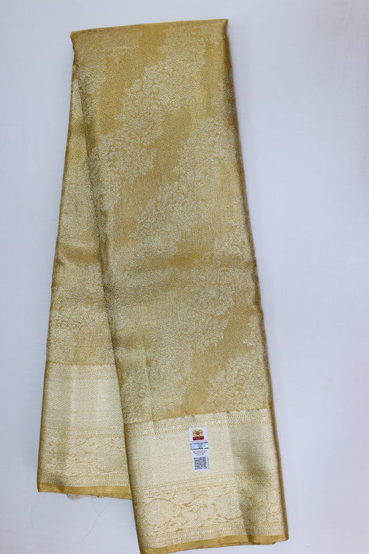 Stunning Gold Kanchipuram Silk saree