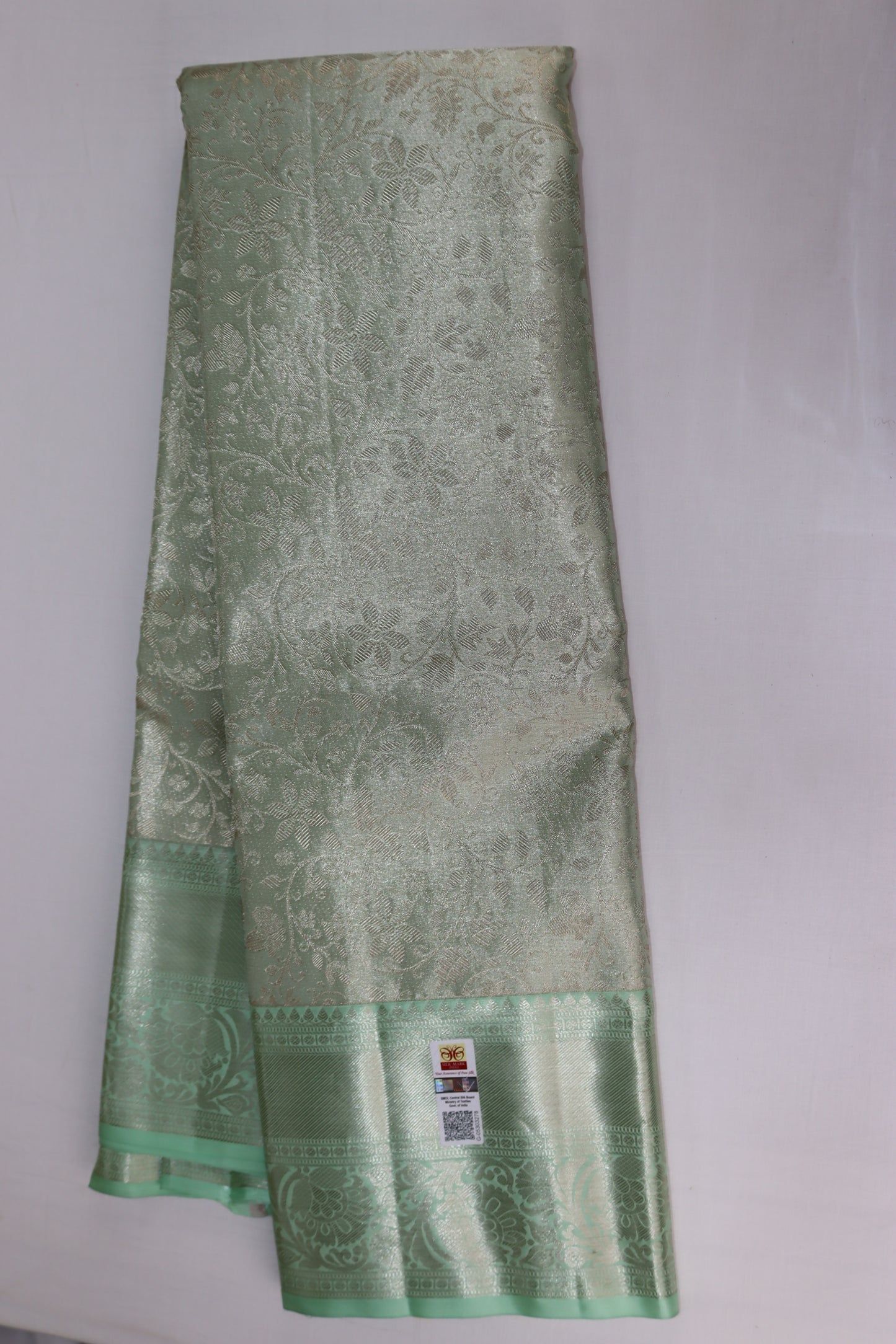 Classy Mint Green Kanchipuram Silk saree - My First Saree