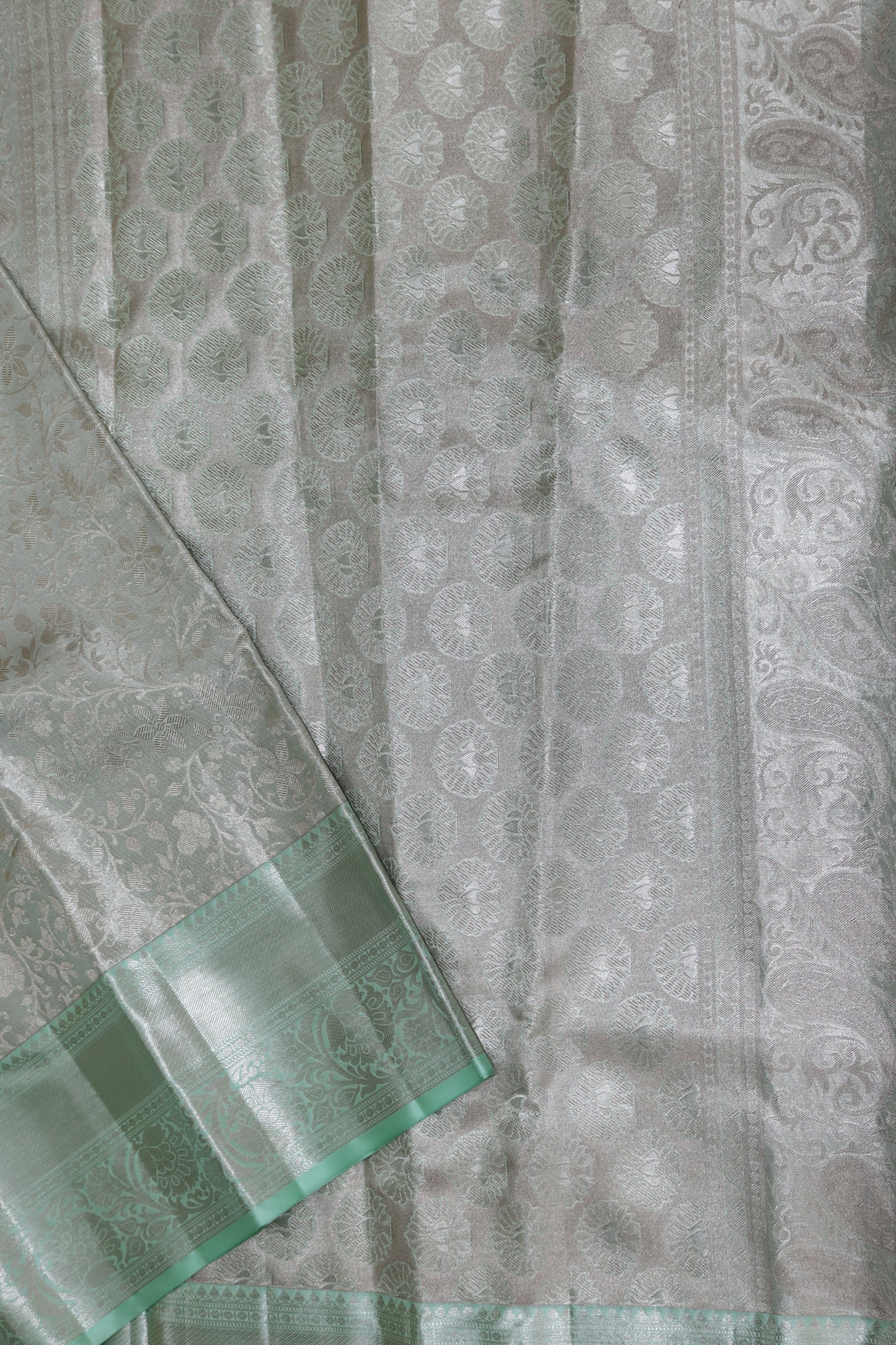 Classy Mint Green Kanchipuram Silk saree - My First Saree