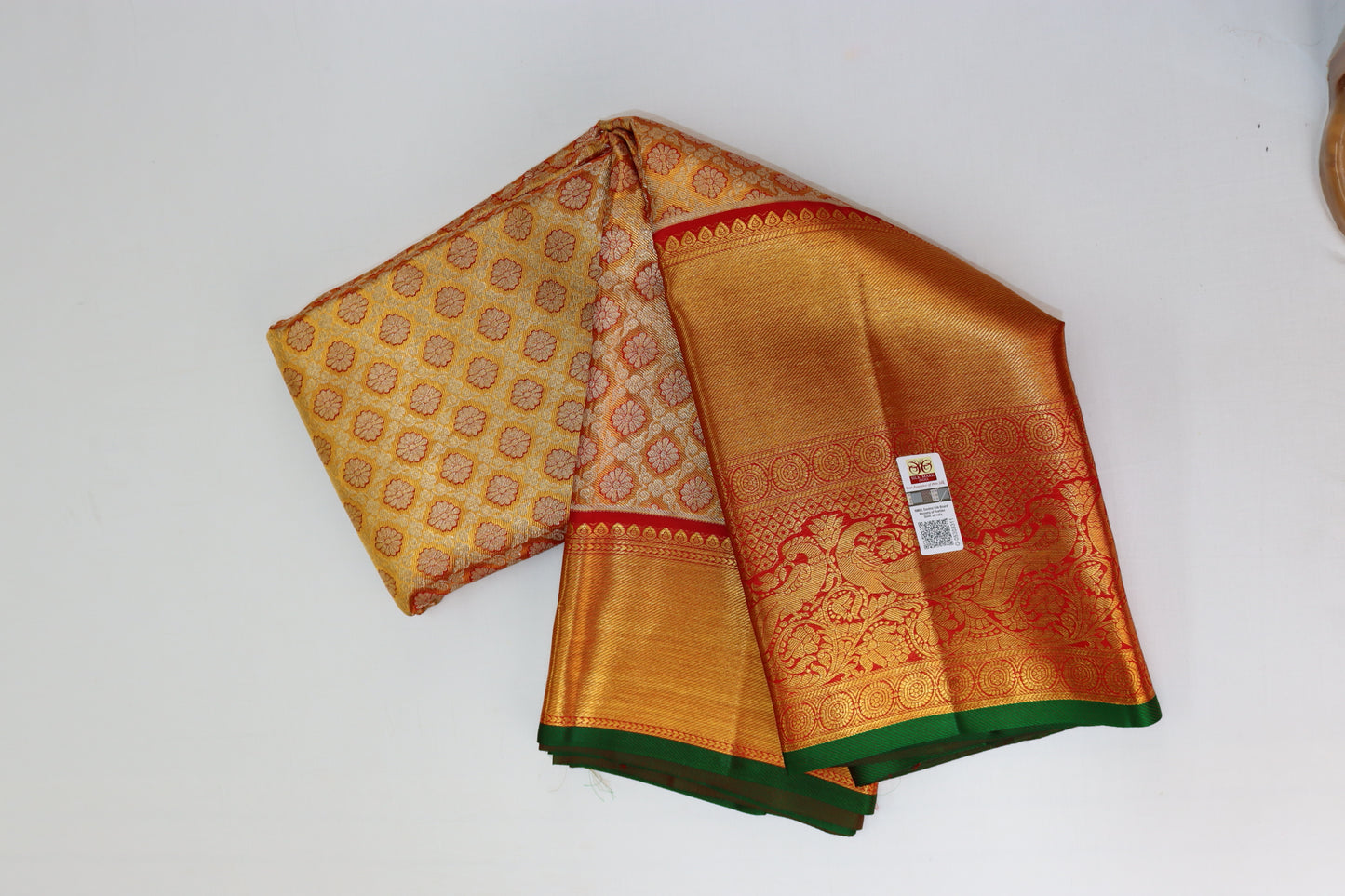 Rich Goldish Orange Kanchipuram Silk saree