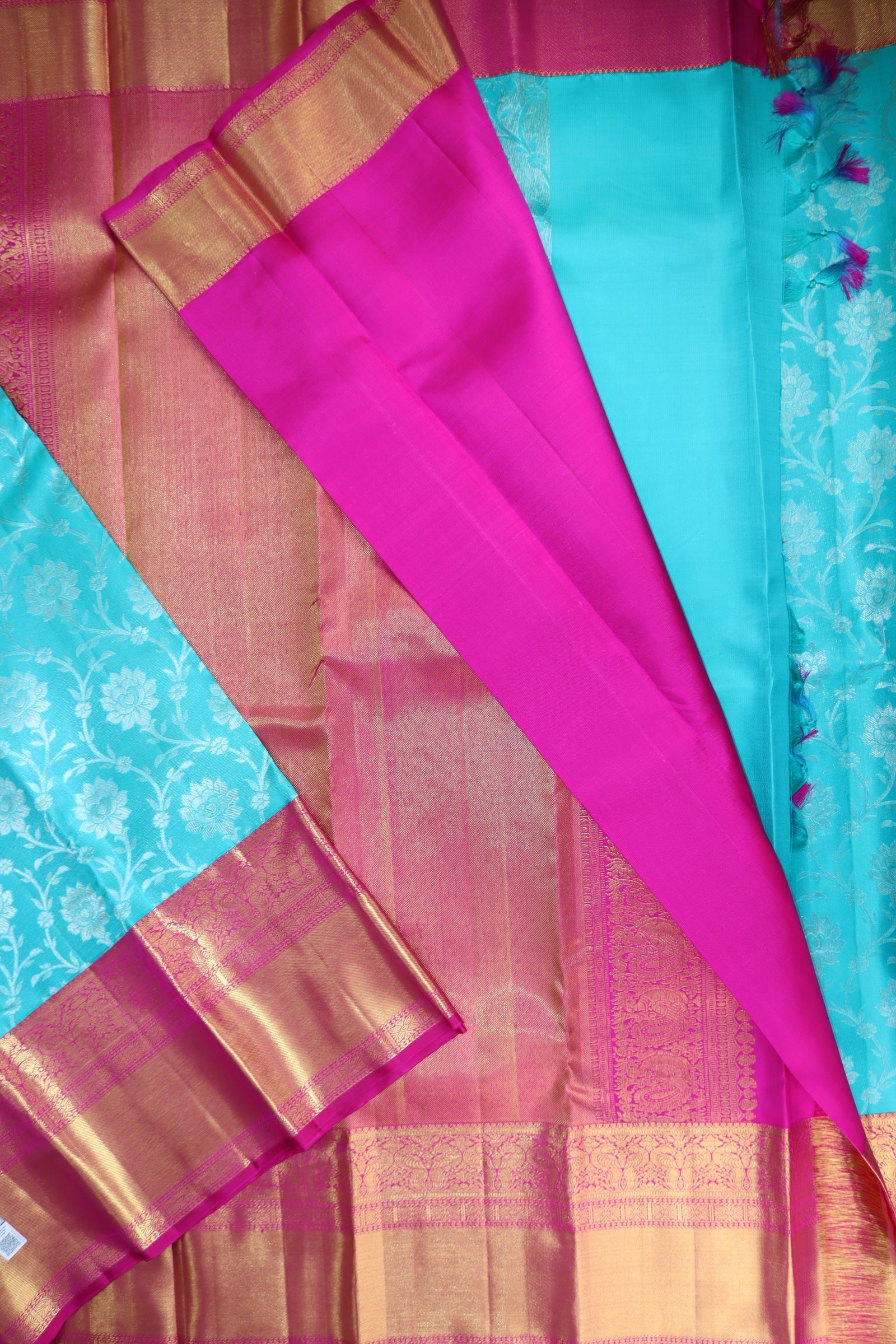 Luxury Blue Kanchipuram Silk Saree From Weavers and Best on Online
