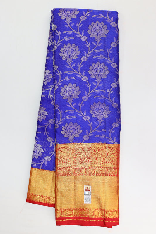 Traditional Blue Kanchipuram Silk saree From Weavers and Best on Online