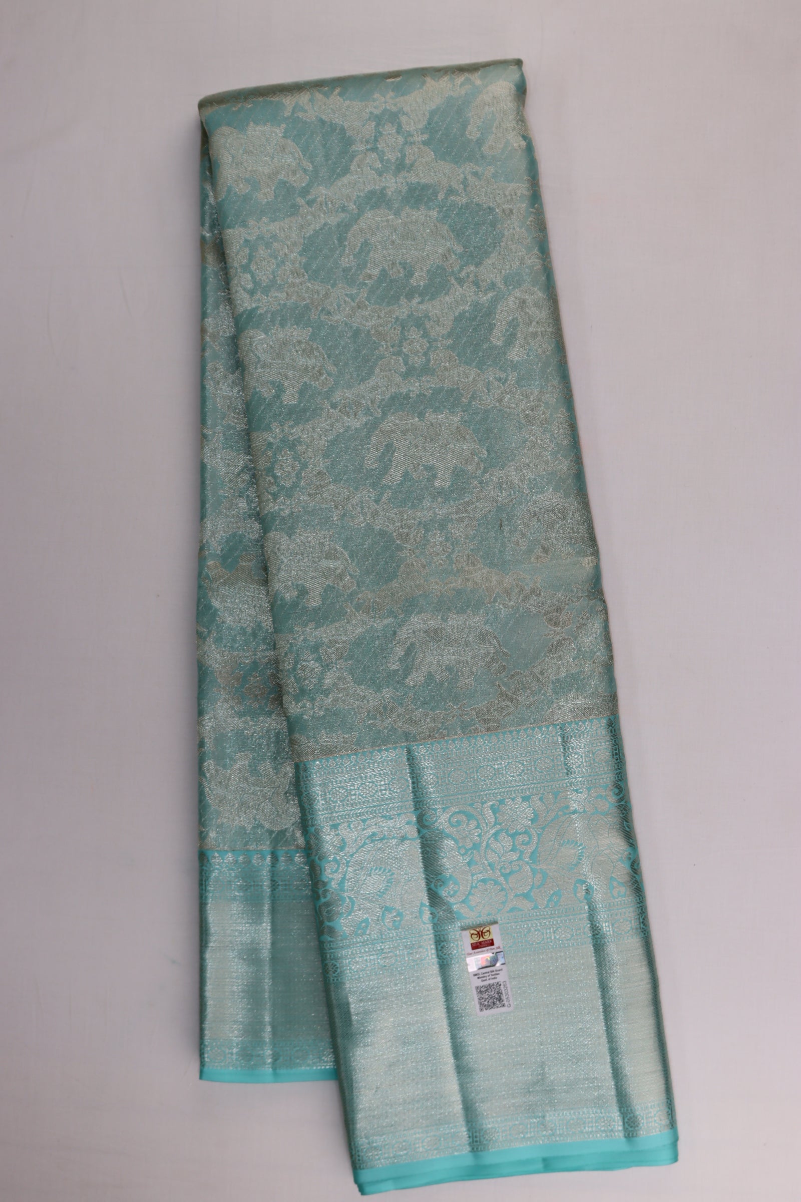 Stunning Sky Blue Kanchipuram Silk saree - My First Saree