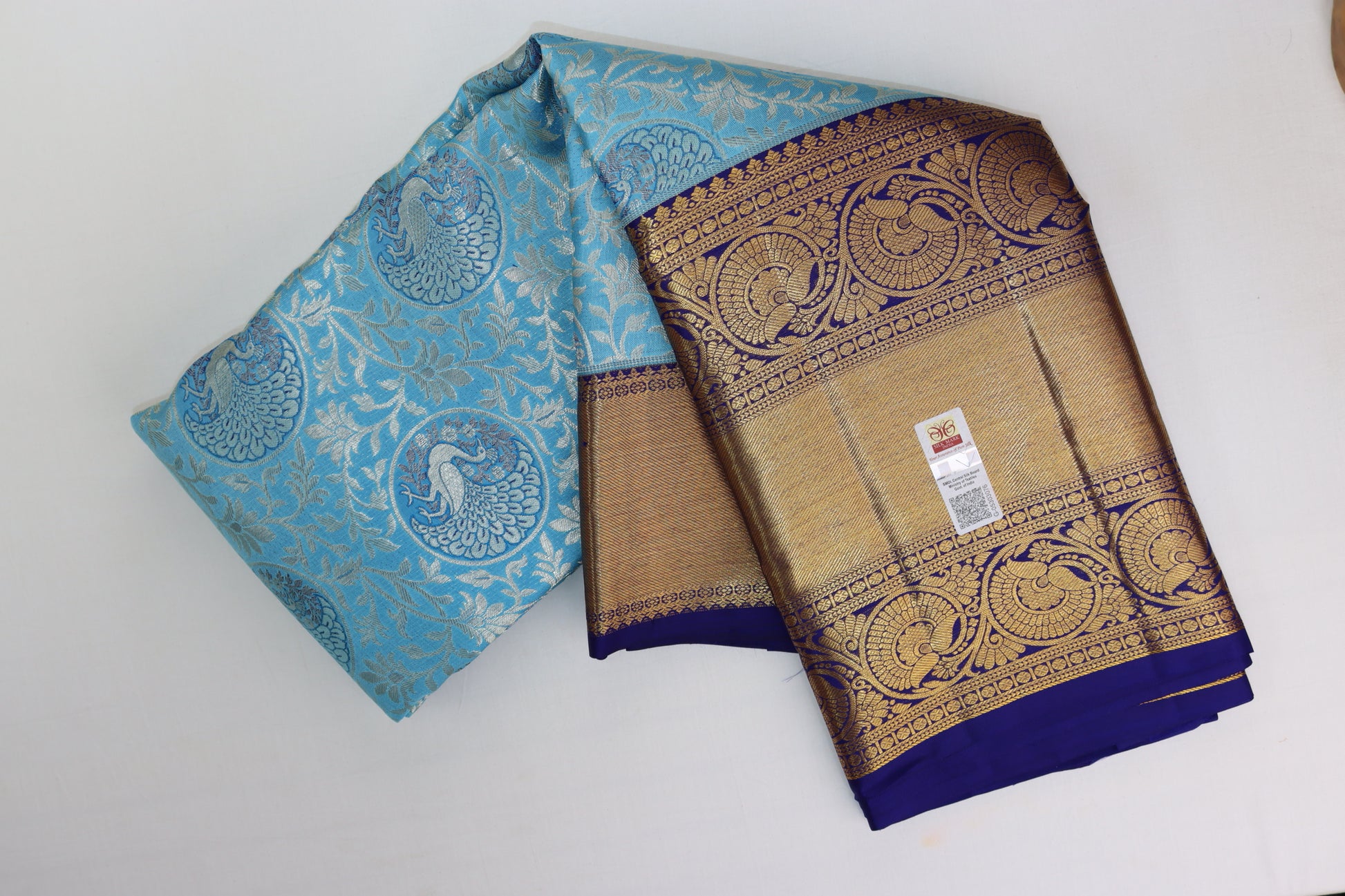 Timeless Sky Blue Kanchipuram Silk Saree From Weavers and Best on Online