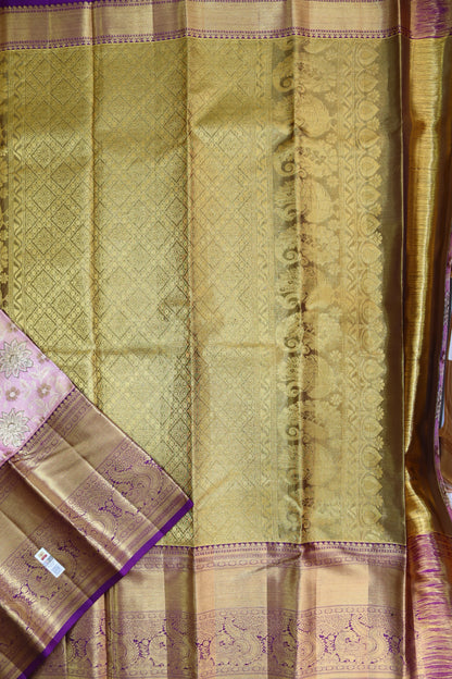 Classy Bronze Kanchipuram Silk Saree From Weavers and Best on Online