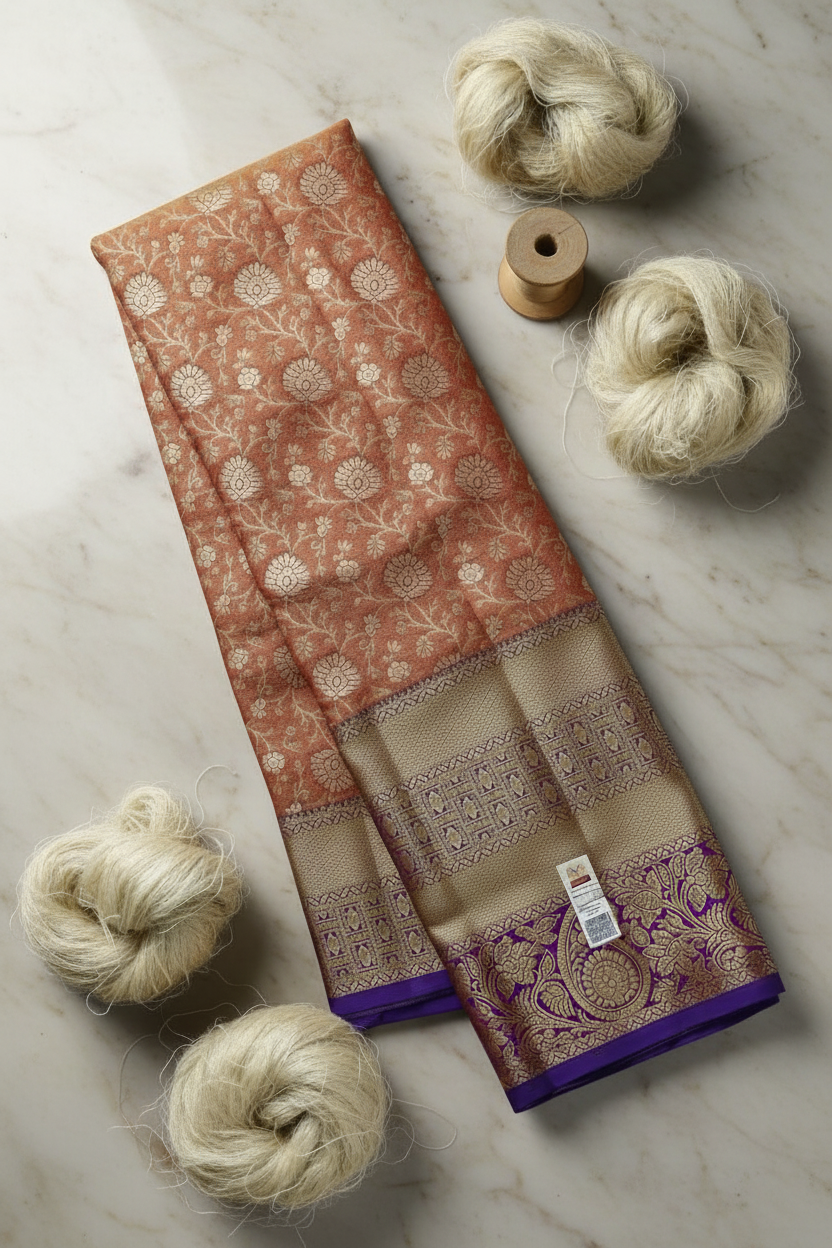 Graceful Marron  Kanchipuram  Silk Saree