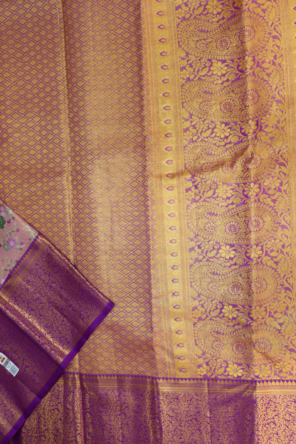 Classy Baby Pink Kachipuram Silk saree